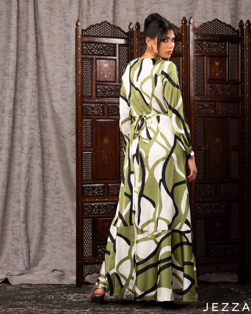 Satin Ankle Length Dress 63091